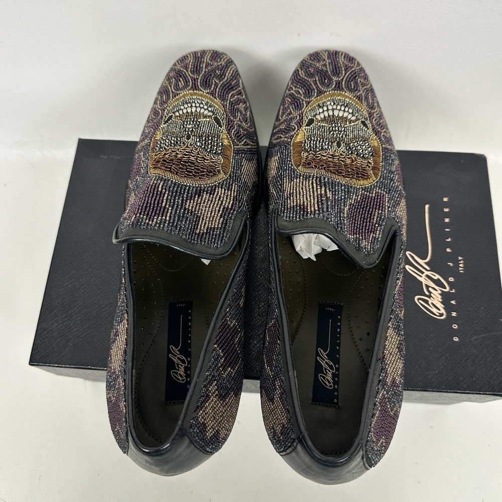 Donald Pliner Pascow Skulls Embellished Loafers Men's Size 10.5M UK - Picture 6 of 16